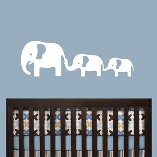 3 Elephants Wall Stickers - Elephants Family